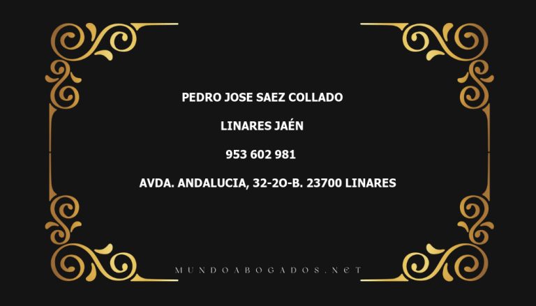 abogado Pedro Jose Saez Collado en la localidad de Linares