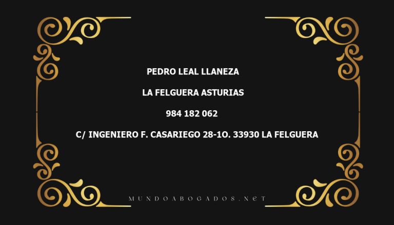 abogado Pedro Leal Llaneza en la localidad de La Felguera