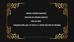 abogado Pedro Lozano Sanchez en la localidad de Molina de Segura