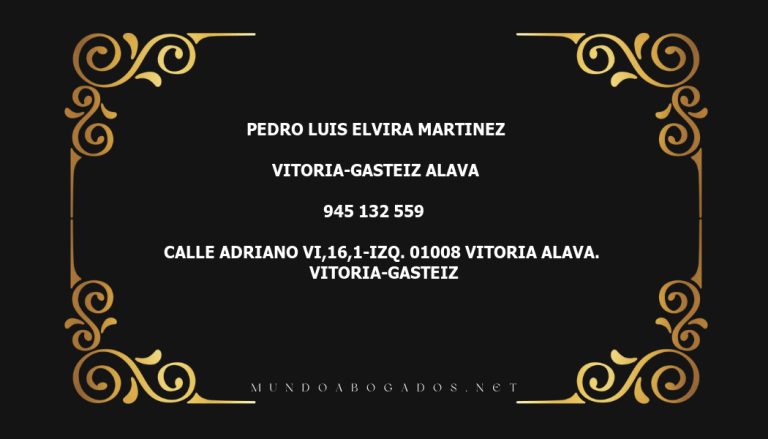 abogado Pedro Luis Elvira Martinez en la localidad de Vitoria-Gasteiz