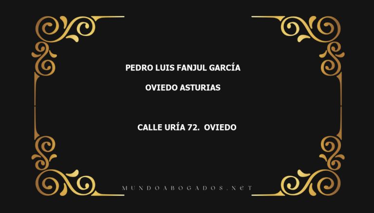 abogado Pedro Luis Fanjul García en la localidad de Oviedo