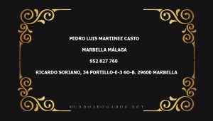 abogado Pedro Luis Martinez Casto en la localidad de Marbella