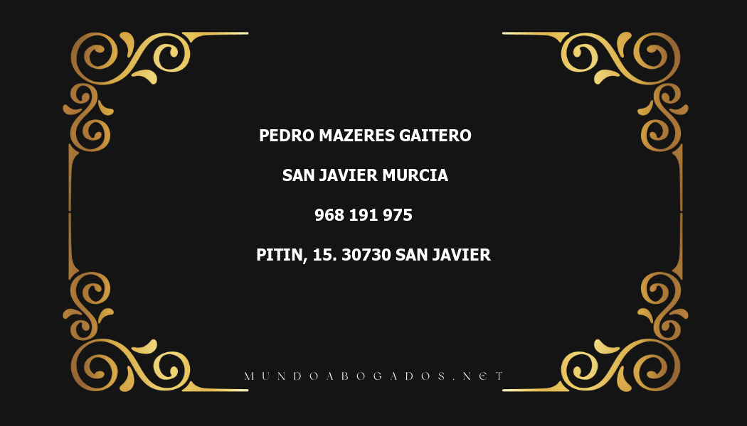 abogado Pedro Mazeres Gaitero en la localidad de San Javier