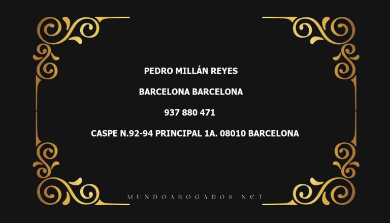 abogado Pedro Millán Reyes en la localidad de Barcelona