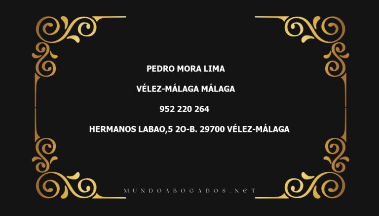 abogado Pedro Mora Lima en la localidad de Vélez-Málaga