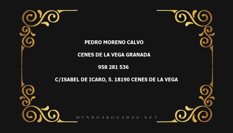 abogado Pedro Moreno Calvo en la localidad de Cenes de La Vega