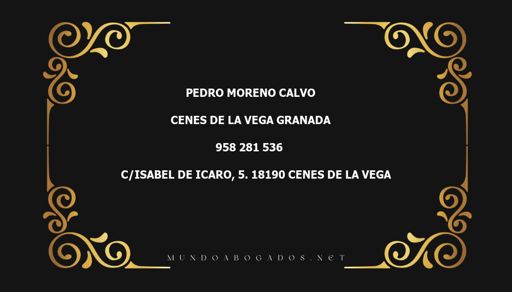 abogado Pedro Moreno Calvo en la localidad de Cenes de La Vega