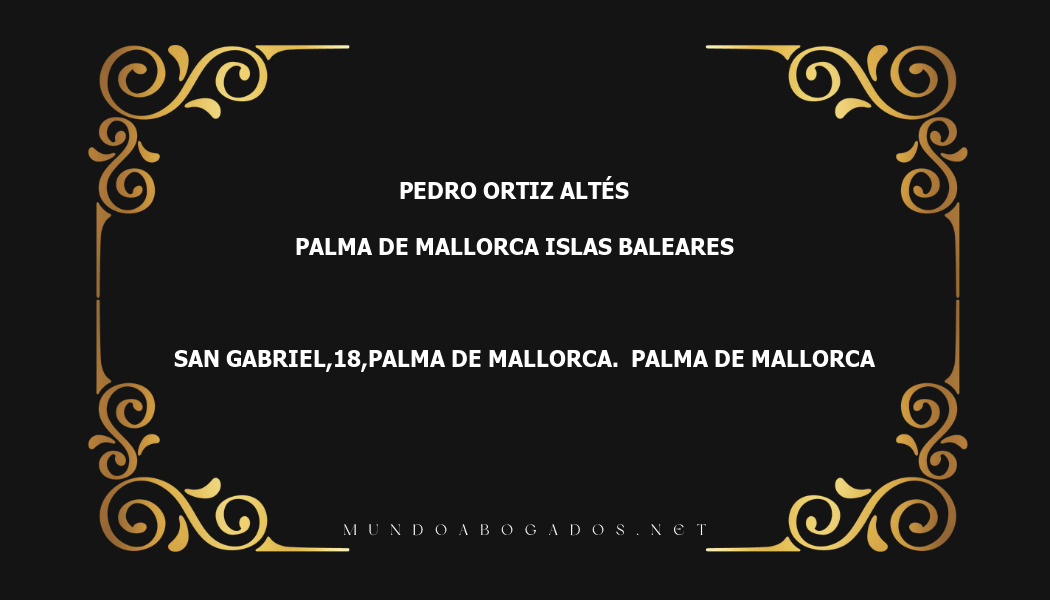 abogado Pedro Ortiz Altés en la localidad de Palma de Mallorca