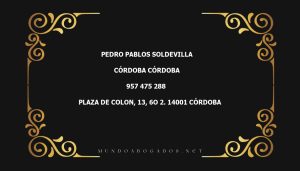 abogado Pedro Pablos Soldevilla en la localidad de Córdoba