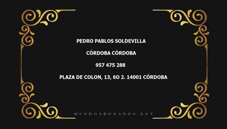 abogado Pedro Pablos Soldevilla en la localidad de Córdoba