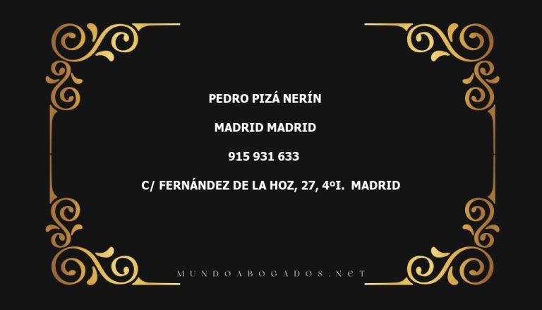 abogado Pedro Pizá Nerín en la localidad de Madrid