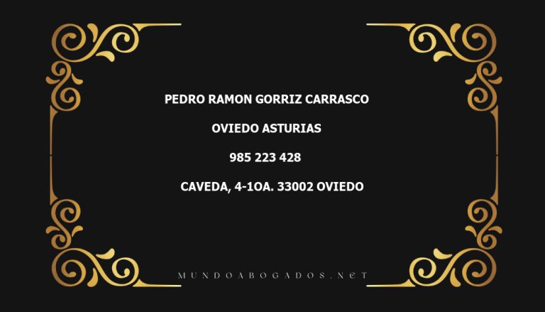 abogado Pedro Ramon Gorriz Carrasco en la localidad de Oviedo