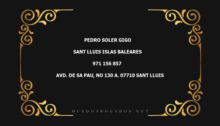 abogado Pedro Soler Gigo en la localidad de Sant Lluis