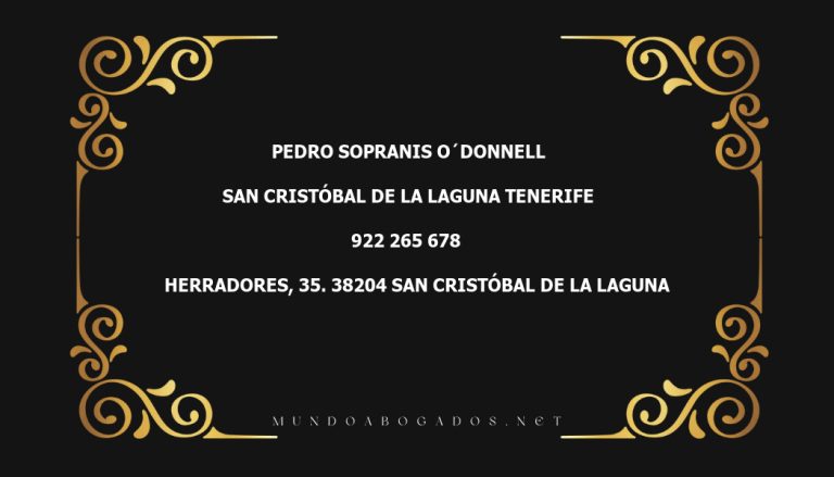 abogado Pedro Sopranis O´Donnell en la localidad de San Cristóbal de La Laguna