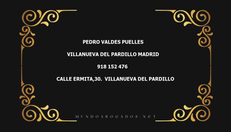 abogado Pedro Valdes Puelles en la localidad de Villanueva del Pardillo