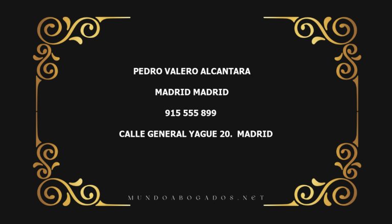 abogado Pedro Valero Alcantara en la localidad de Madrid