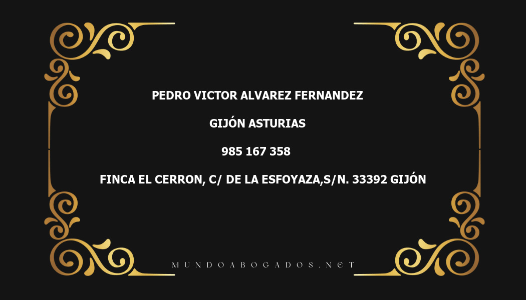 abogado Pedro Victor Alvarez Fernandez en la localidad de Gijón