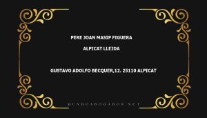 abogado Pere Joan Masip Figuera en la localidad de Alpicat