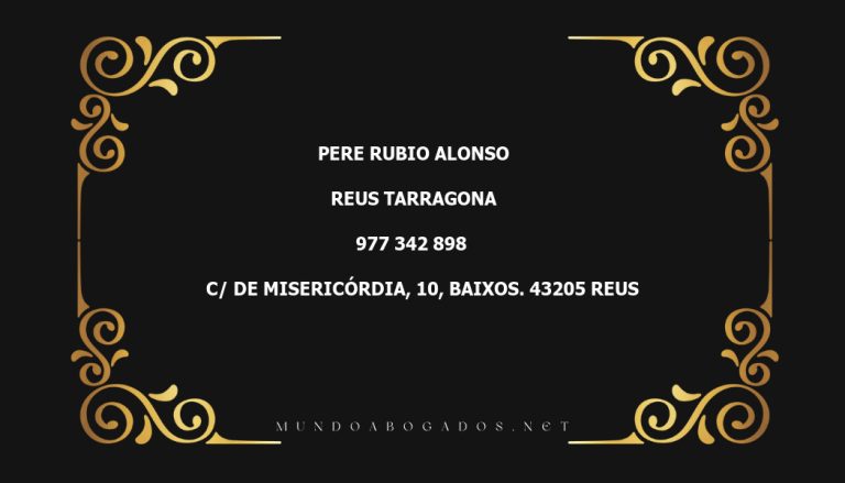 abogado Pere Rubio Alonso en la localidad de Reus