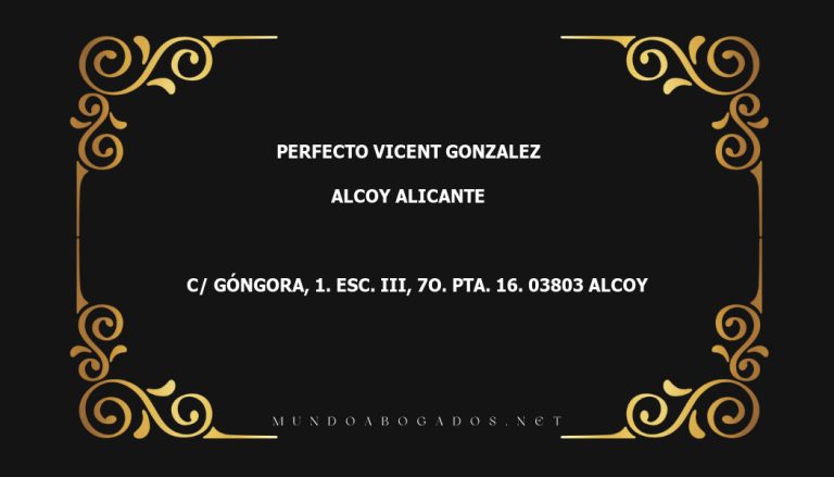 abogado Perfecto Vicent Gonzalez en la localidad de Alcoy