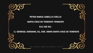 abogado Petra Maria Cabello Coello en la localidad de Santa Cruz de Tenerife