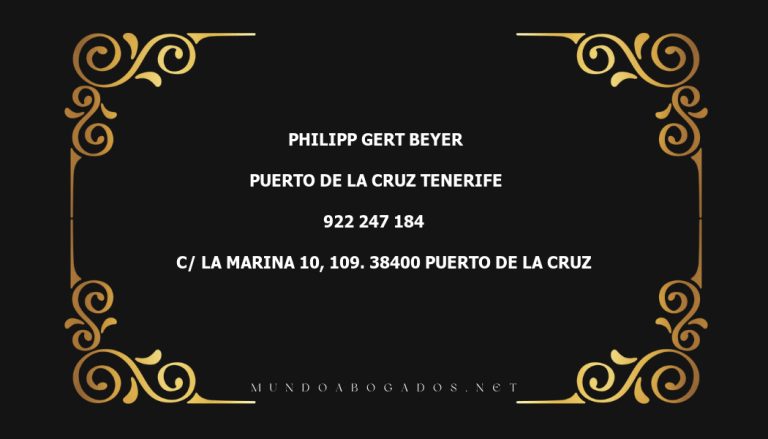 abogado Philipp Gert Beyer en la localidad de Puerto de la Cruz