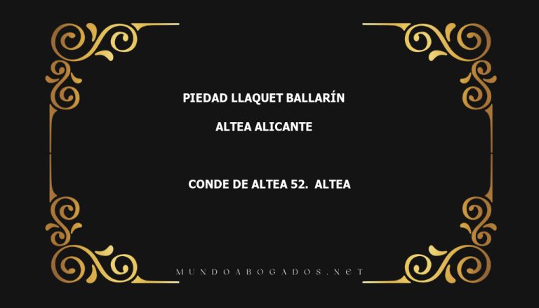 abogado Piedad Llaquet Ballarín en la localidad de Altea