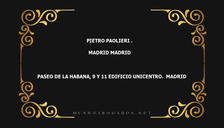 abogado Pietro Paolieri . en la localidad de Madrid