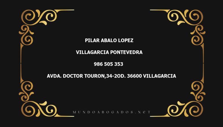 abogado Pilar Abalo Lopez en la localidad de Villagarcia