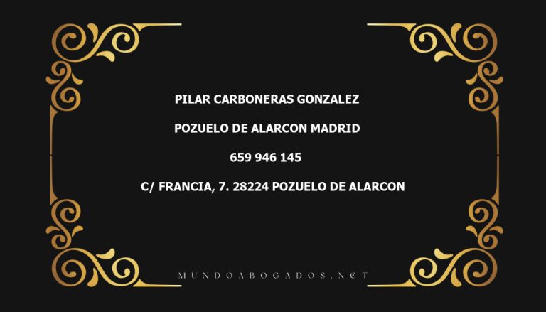 abogado Pilar Carboneras Gonzalez en la localidad de Pozuelo de Alarcon