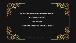 abogado Pilar Concepcion Alonso Hernandez en la localidad de Alicante