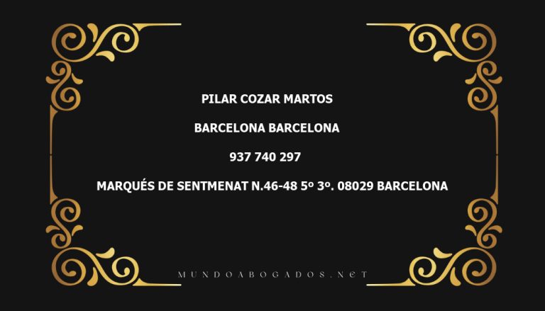 abogado Pilar Cozar Martos en la localidad de Barcelona