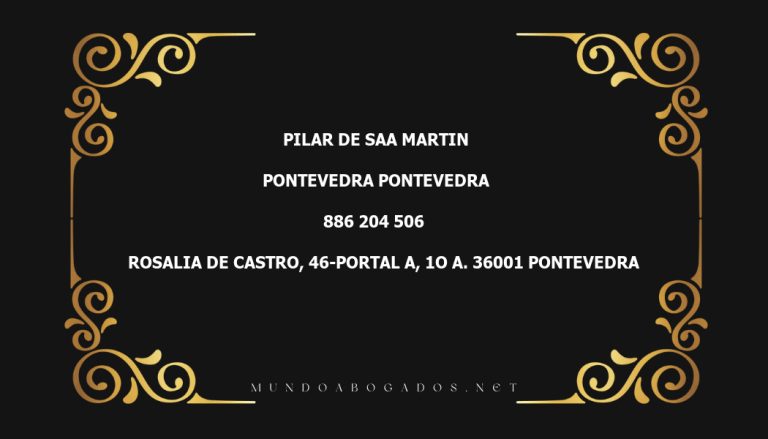 abogado Pilar De Saa Martin en la localidad de Pontevedra