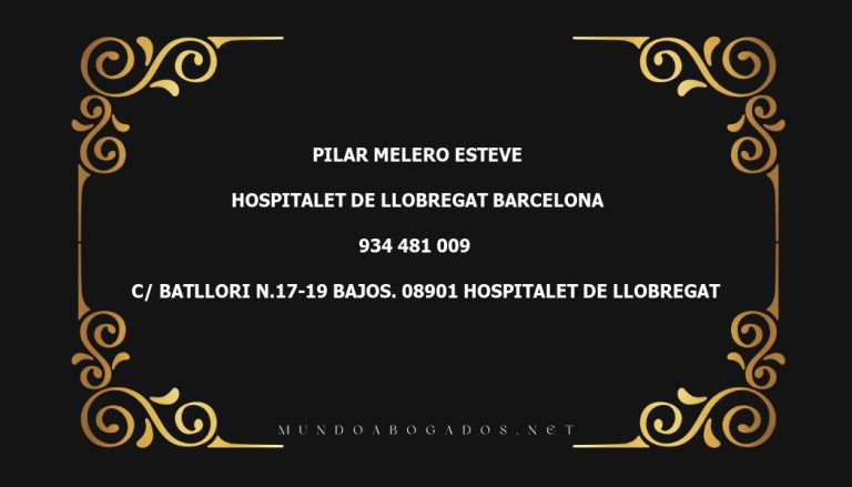 abogado Pilar Melero Esteve en la localidad de Hospitalet de Llobregat