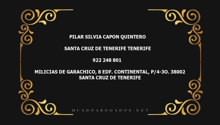 abogado Pilar Silvia Capon Quintero en la localidad de Santa Cruz de Tenerife