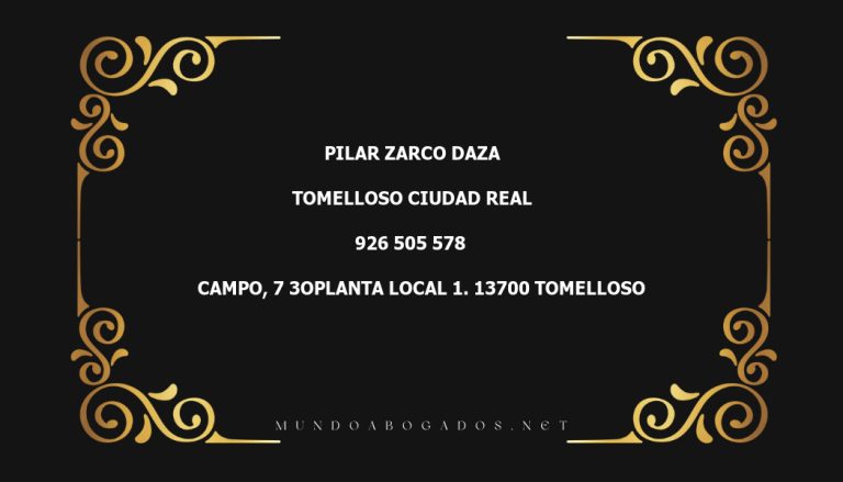 abogado Pilar Zarco Daza en la localidad de Tomelloso