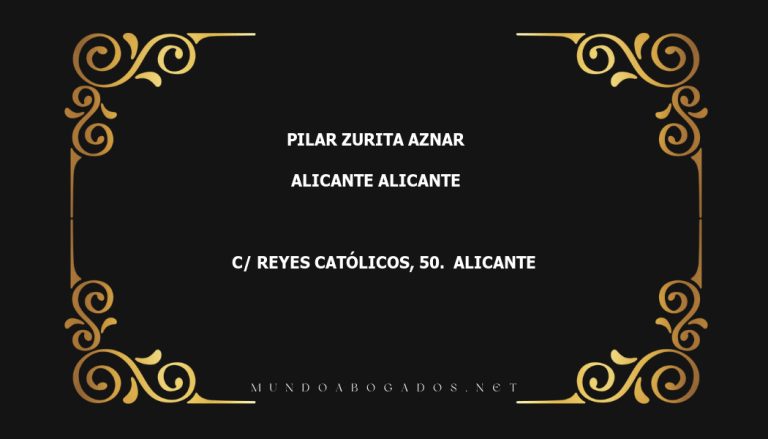 abogado Pilar Zurita Aznar en la localidad de Alicante