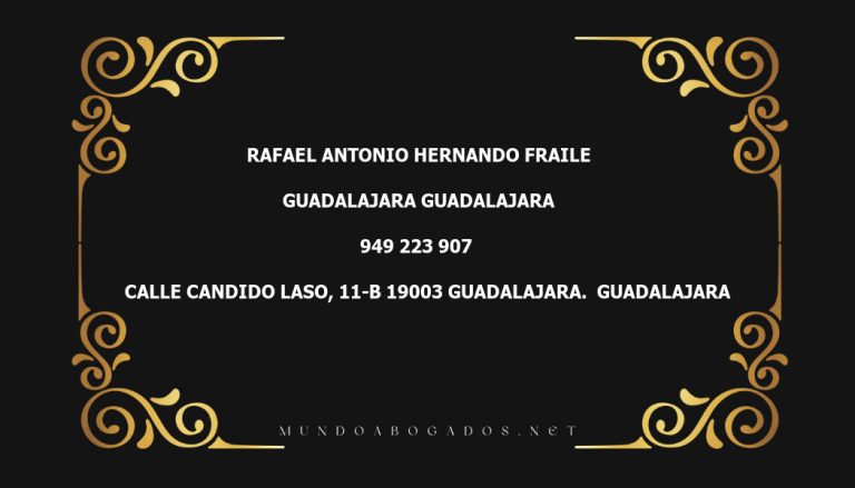 abogado Rafael Antonio Hernando Fraile en la localidad de Guadalajara