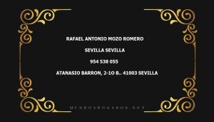 abogado Rafael Antonio Mozo Romero en la localidad de Sevilla