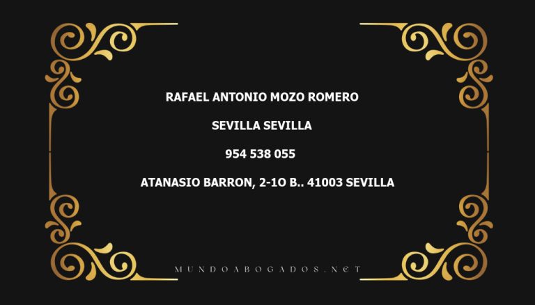 abogado Rafael Antonio Mozo Romero en la localidad de Sevilla