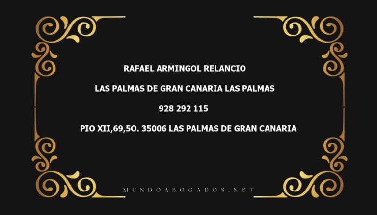 abogado Rafael Armingol Relancio en la localidad de Las Palmas de Gran Canaria