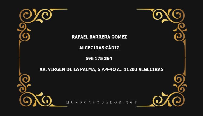 abogado Rafael Barrera Gomez en la localidad de Algeciras