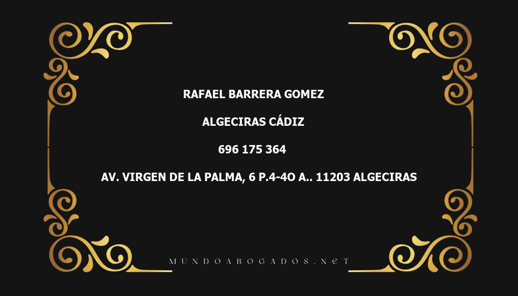 abogado Rafael Barrera Gomez en la localidad de Algeciras