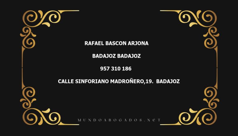 abogado Rafael Bascon Arjona en la localidad de Badajoz