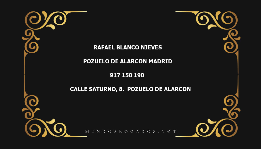 abogado Rafael Blanco Nieves en la localidad de Pozuelo de Alarcon