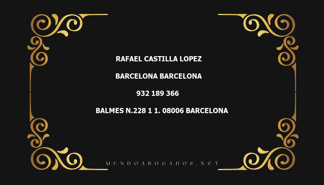 abogado Rafael Castilla Lopez en la localidad de Barcelona