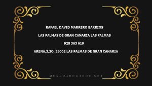 abogado Rafael David Marrero Barrios en la localidad de Las Palmas de Gran Canaria