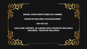 abogado Rafael David Marti Rubio De Cambra en la localidad de Palma de Mallorca