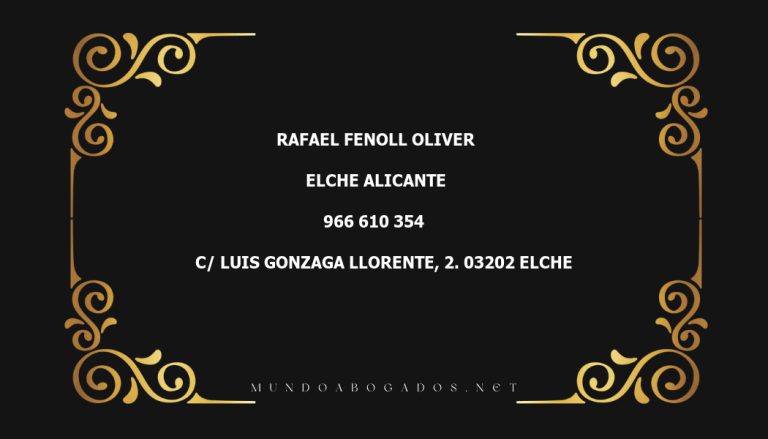 abogado Rafael Fenoll Oliver en la localidad de Elche