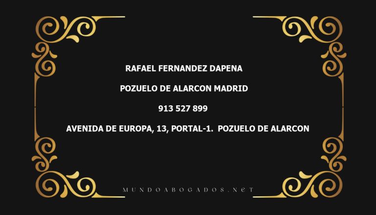 abogado Rafael Fernandez Dapena en la localidad de Pozuelo de Alarcon